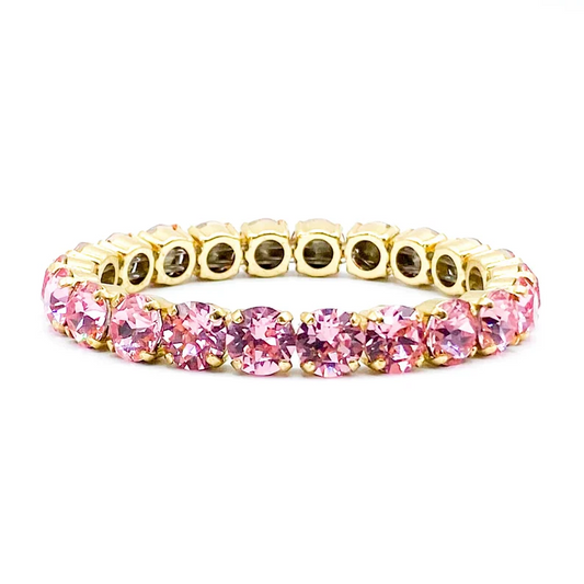 Baguette Rhinestone Stretch Bracelet - Pink