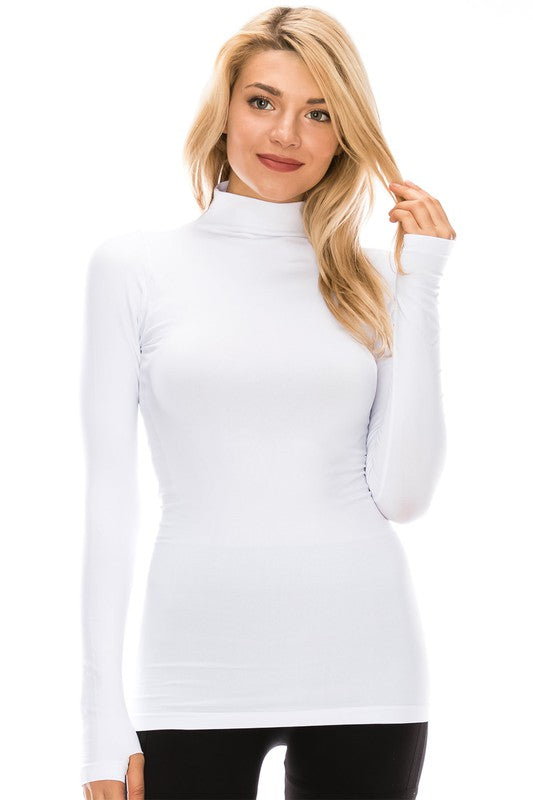 Curvy Crushin' Mock Neck- White