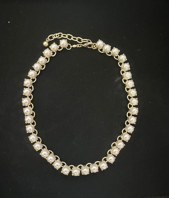Stationed Pearl Eternity Necklace