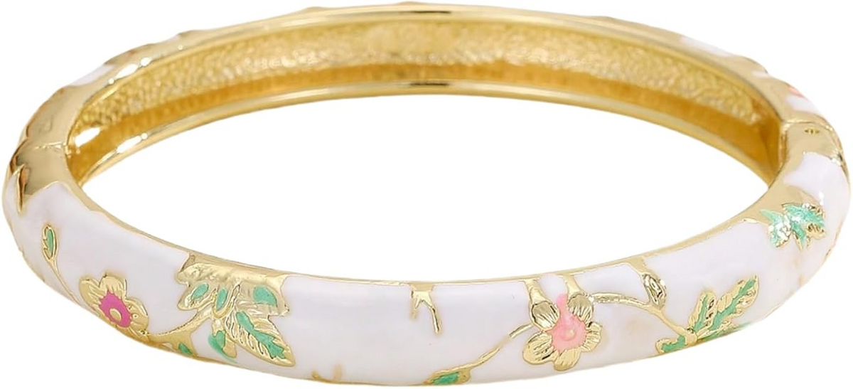 Girls Cloisonne Enamel Bangle Bracelet - Delta Swanky Girl