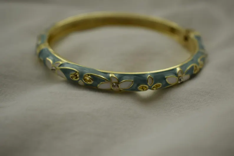Girls Cloisonne Enamel Bangle Bracelet - Delta Swanky Girl