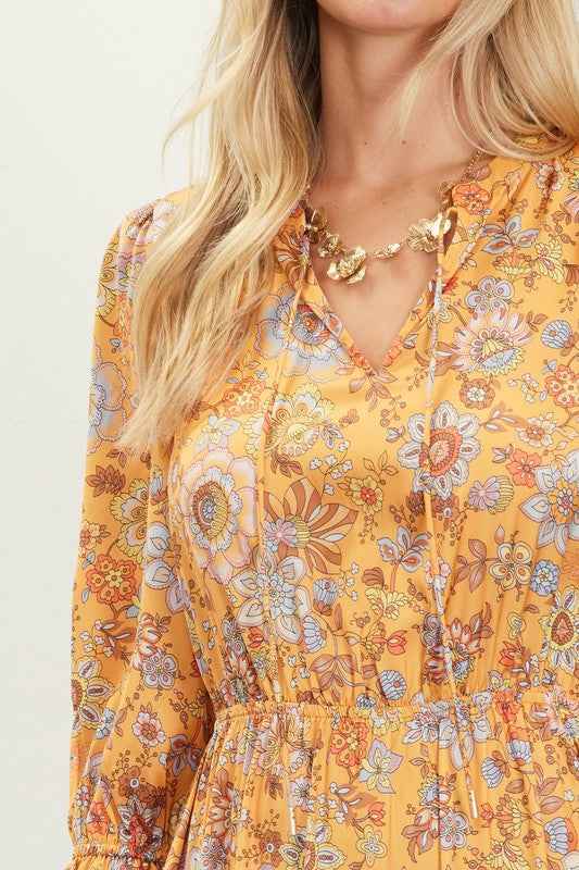 70s Sunny Satin Maxi Dress