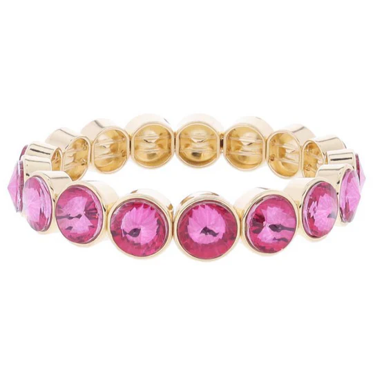 Kindred Bezel Stretch Bracelet - Rose