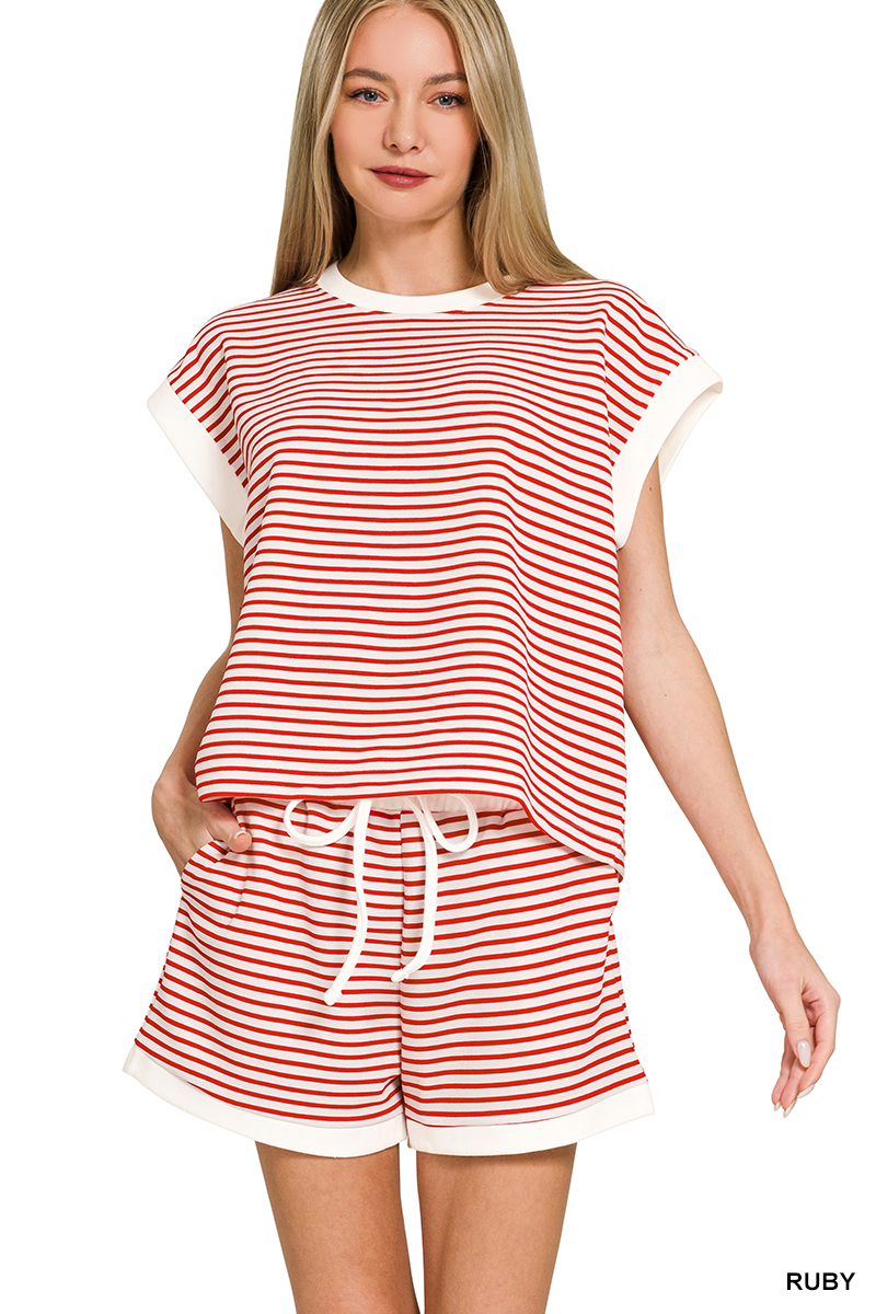 Vacay Mode Stripe Set - Red - Delta Swanky Girl