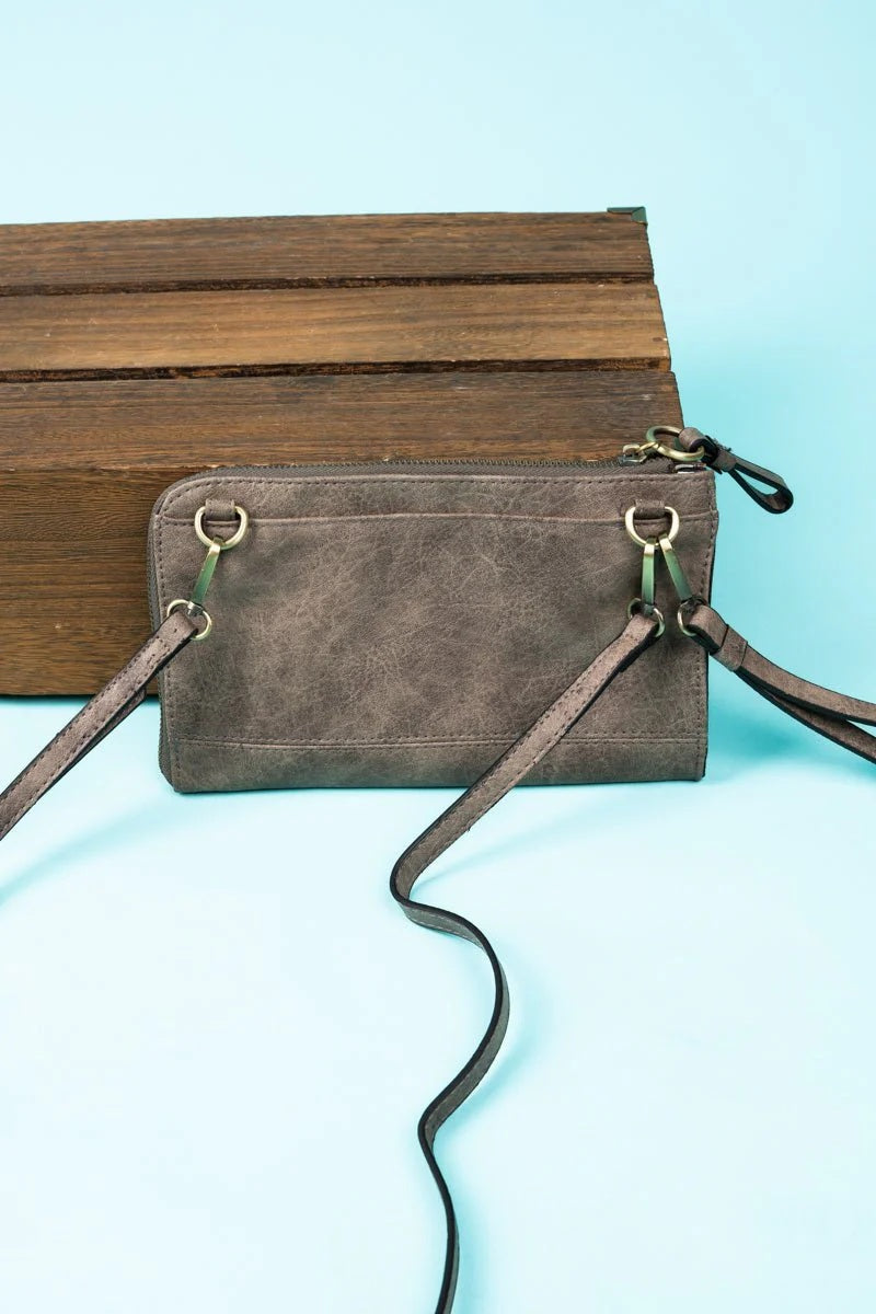 Karina Clutch/Wristlet - Grey - Delta Swanky Girl