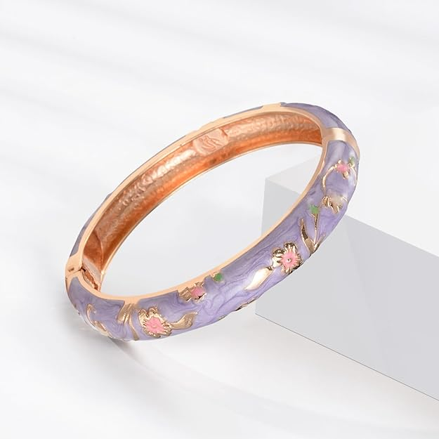 Girls Cloisonne Enamel Bangle Bracelet - Delta Swanky Girl