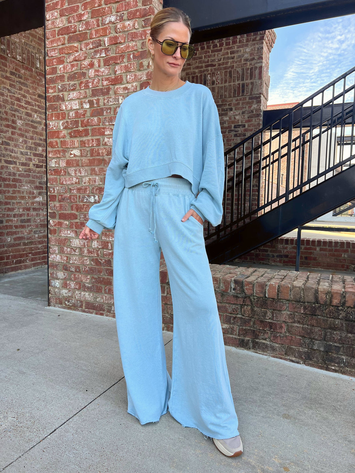 Santa Maria Pant Set - Icy Blue - Delta Swanky Girl