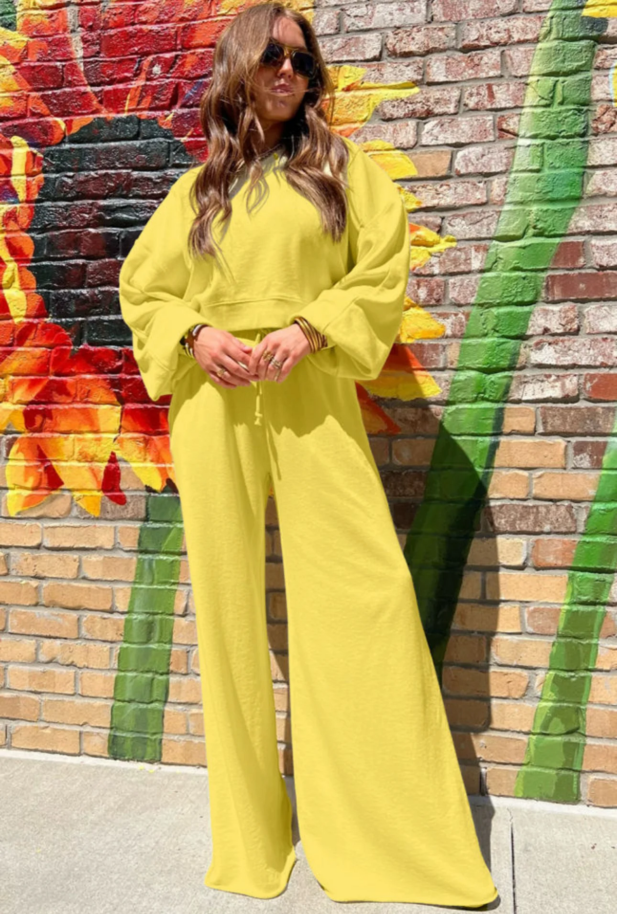 Santa Maria Pant Set - Poppy Yellow - Delta Swanky Girl