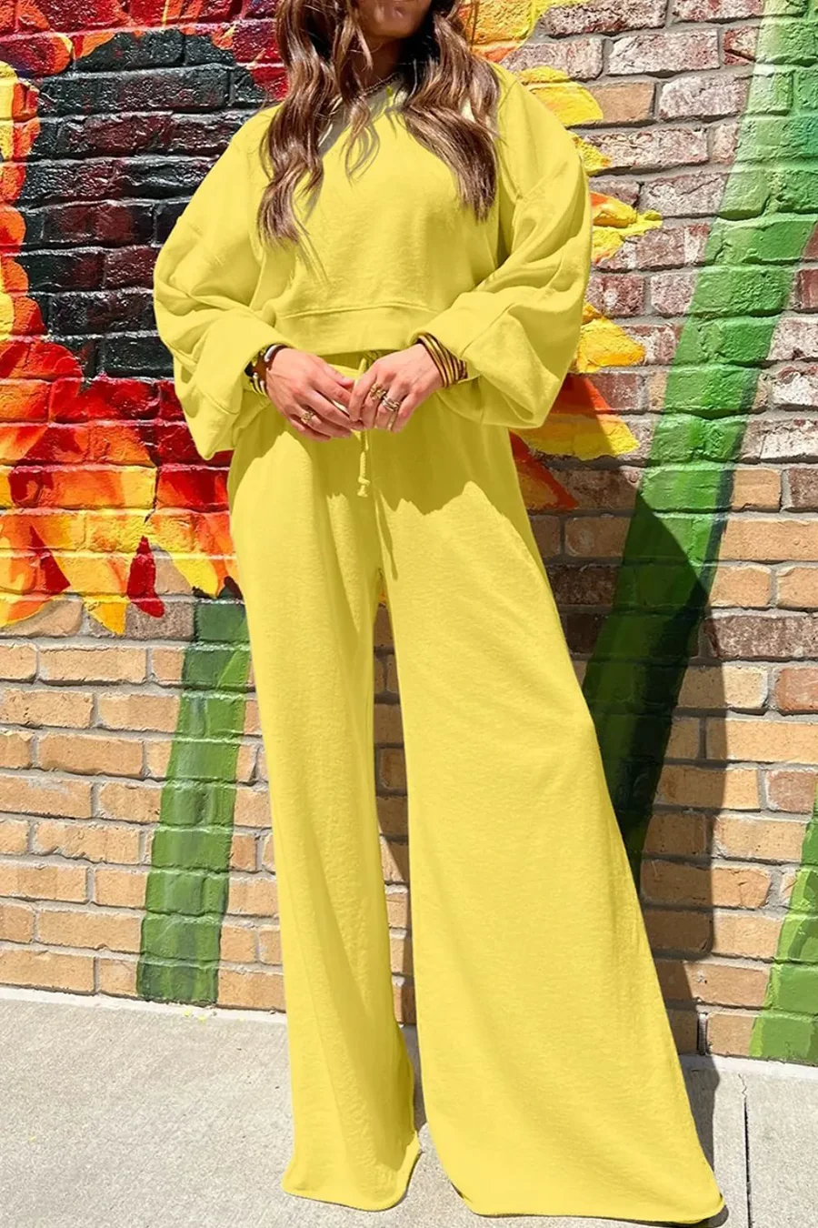 Santa Maria Pant Set - Poppy Yellow - Delta Swanky Girl