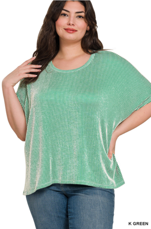 Curvy Confident Decisions Crewneck (Green/White)