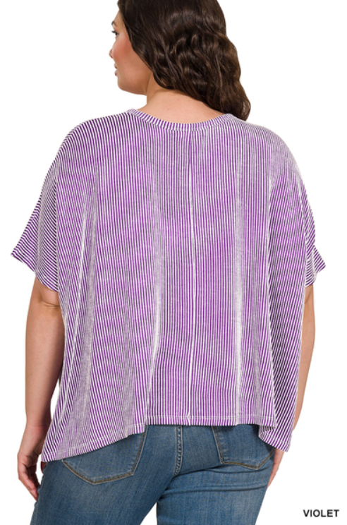 Curvy Confident Decisions Crewneck (Purple/White)