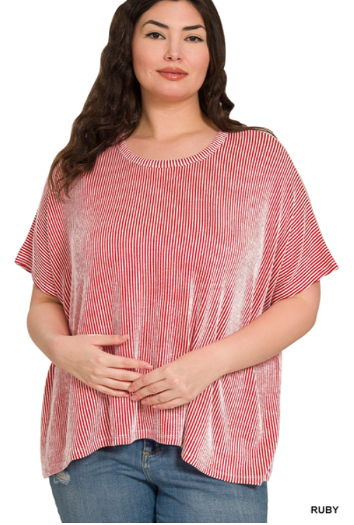 Curvy Confident Decisions Crewneck (Red/White)
