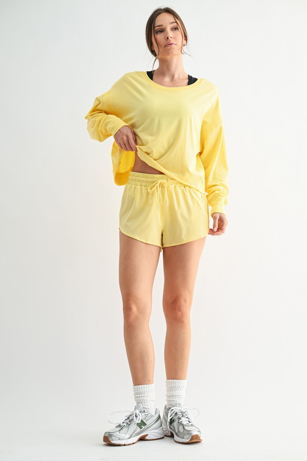Drapey Active Shorts 2.5" Inseam – Yellow - Delta Swanky Girl