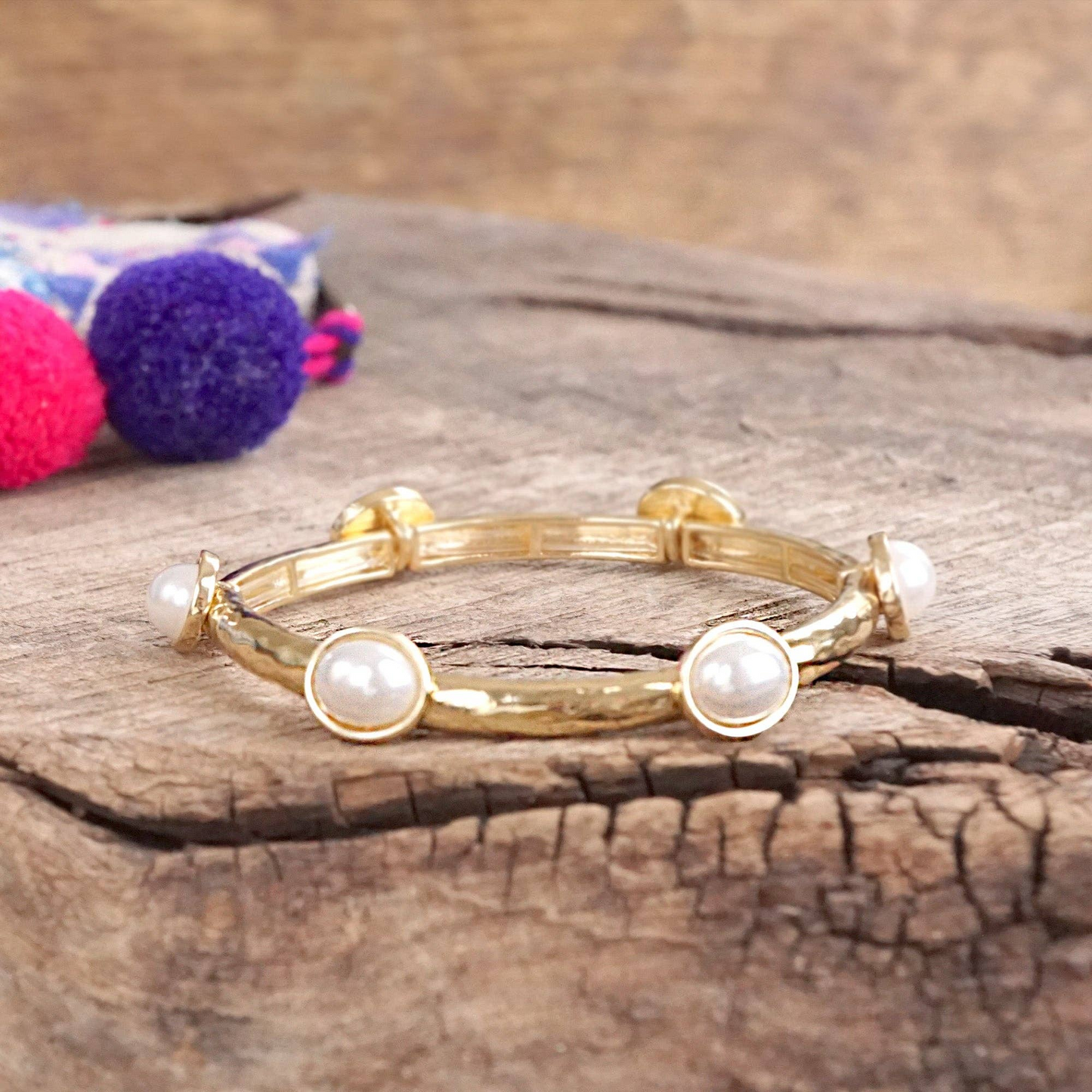 Harriette Pearl Stretch Bracelet - Small - Delta Swanky Girl