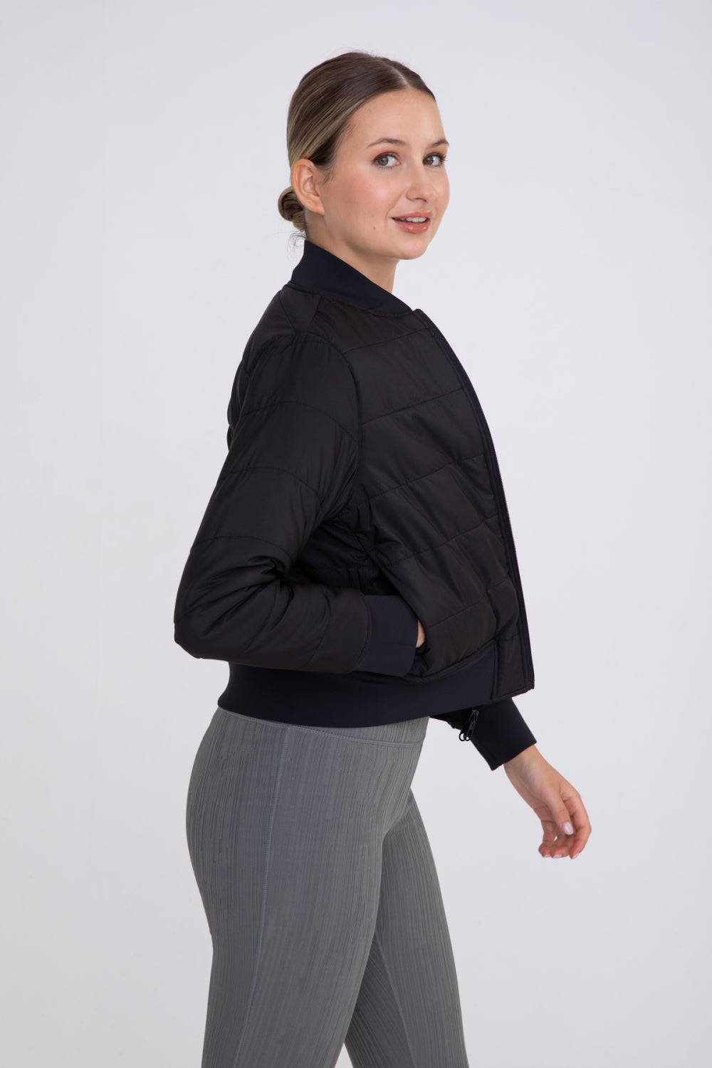 Reversible Active Bomber Jacket - Black - Delta Swanky Girl