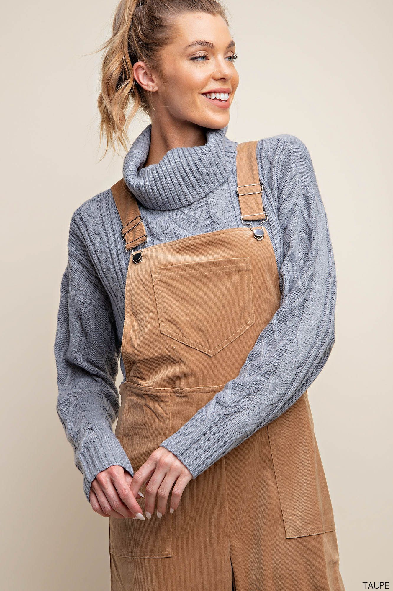 Happy Days Corduroy Overalls (Taupe)