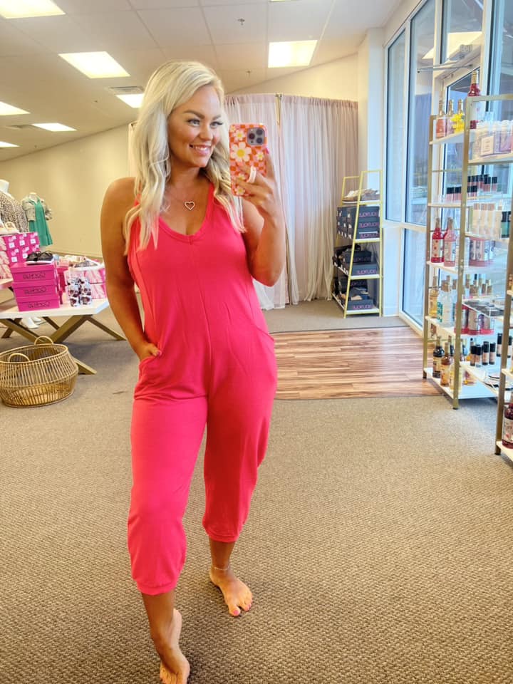 Let It Linger Jumpsuit (Pink)