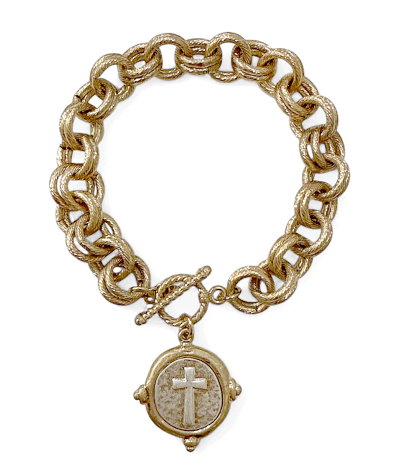 Intaglio Cross Toggle Bracelet - Delta Swanky Girl