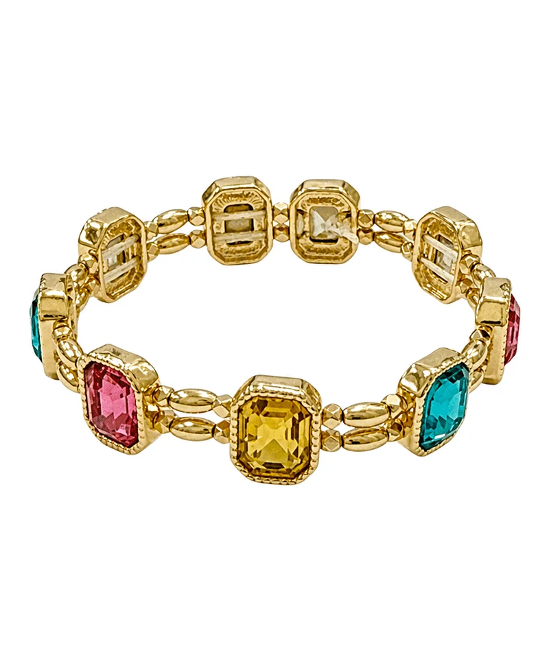 Cheval Faceted Stone Stretch Bracelet - Multi