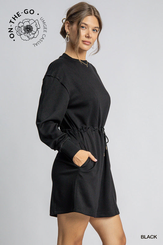 Weekender Luxeknit Draw Waist Dress - Black