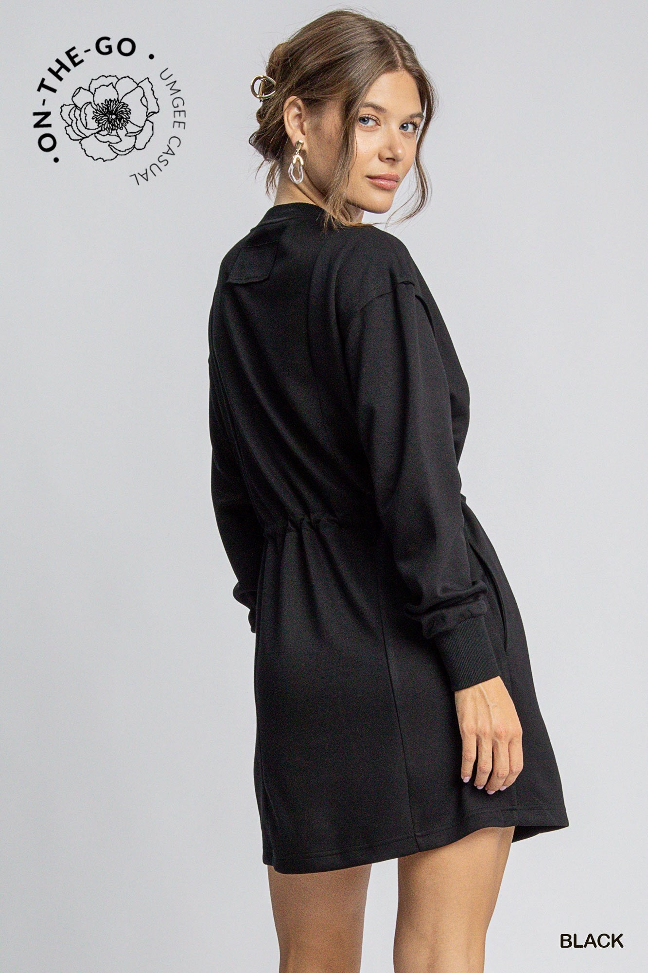 Weekender Luxeknit Draw Waist Dress - Black