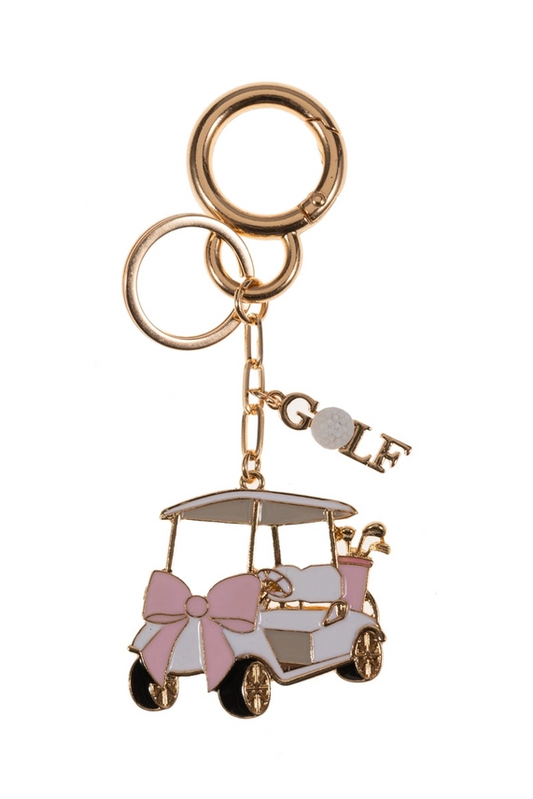 Bling Girl Golf Charm Accessory - White Bow - Delta Swanky Girl