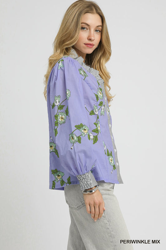 Breezy Blooms Floral Top - Blue