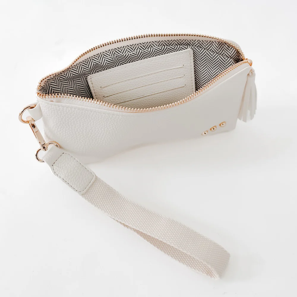 CoCo Card Holder Clutch Bag - Cream - Delta Swanky Girl