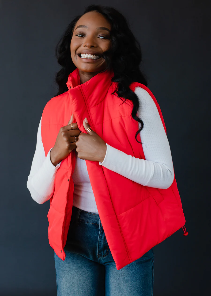 Aspen Puffer Vest (Coral)