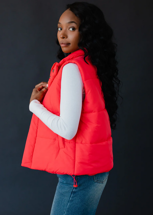 Aspen Puffer Vest (Coral)