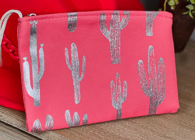 Foil Cactus Pouch (Coral)