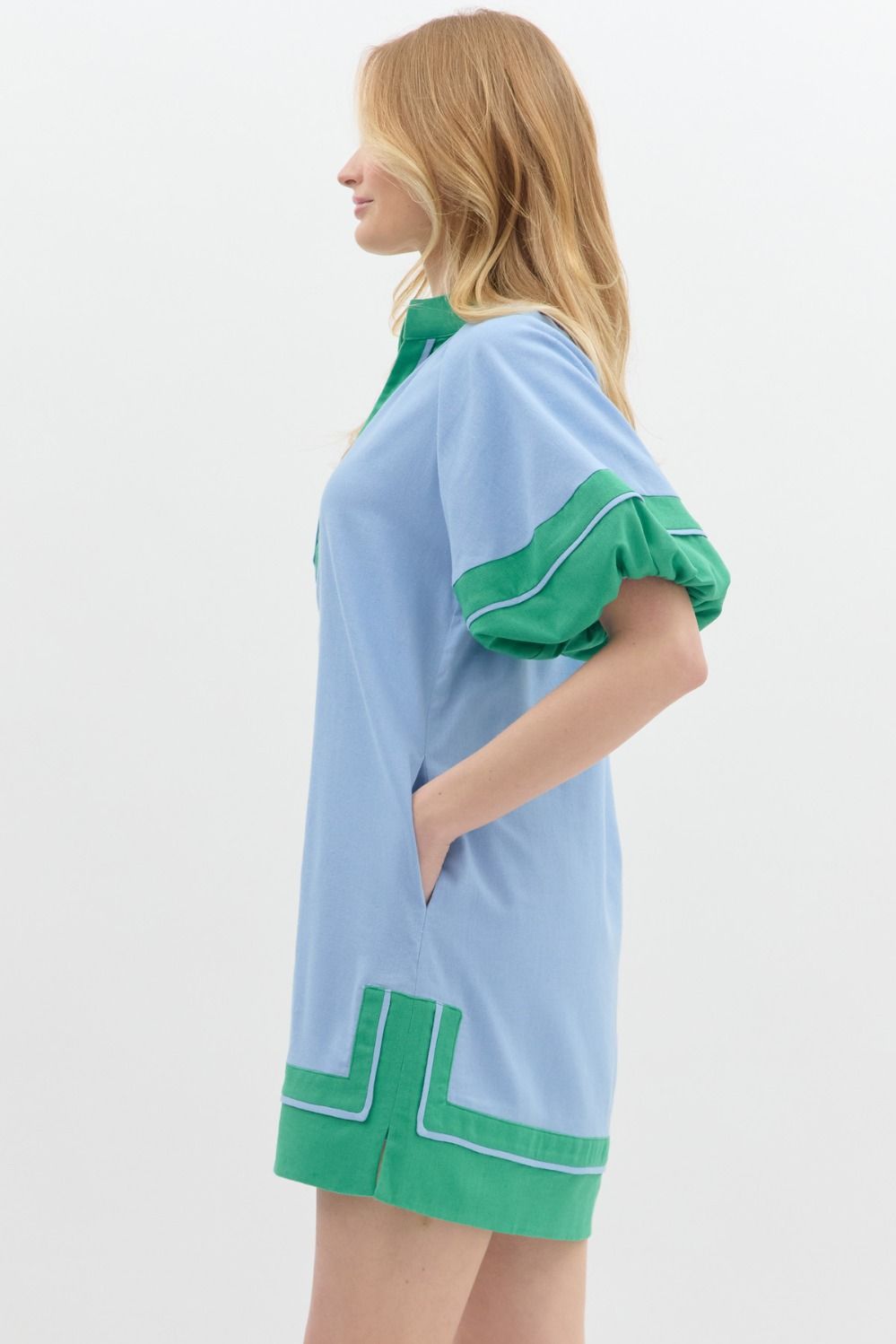 Sunday Chic Mini Dress (Blue)