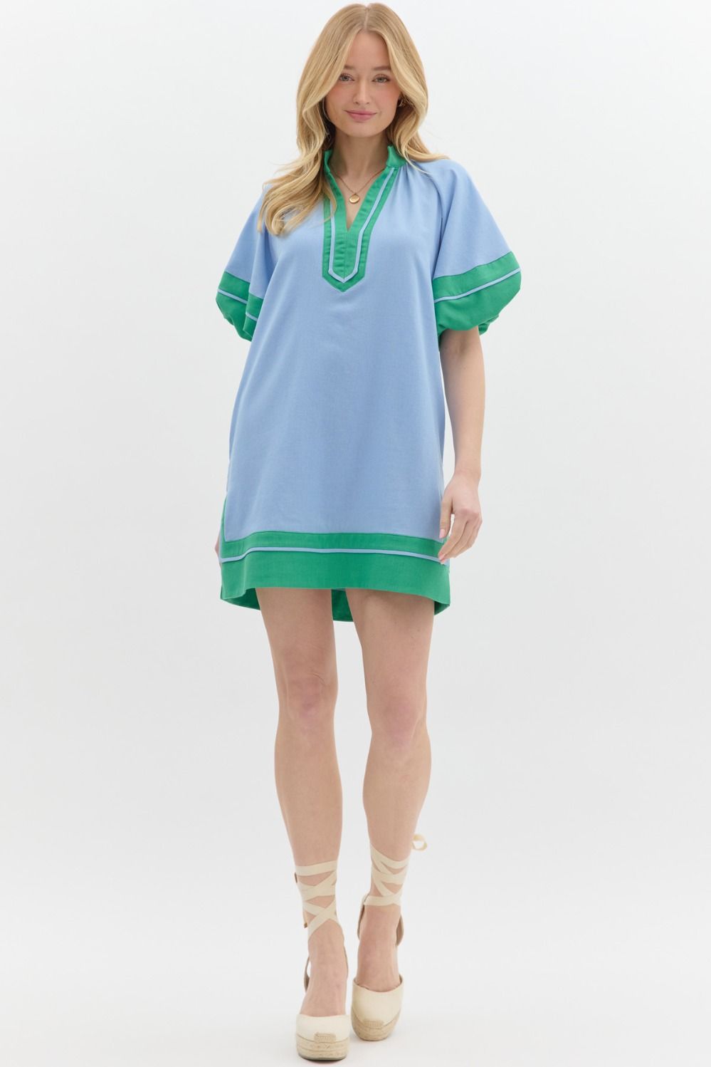 Sunday Chic Mini Dress (Blue)