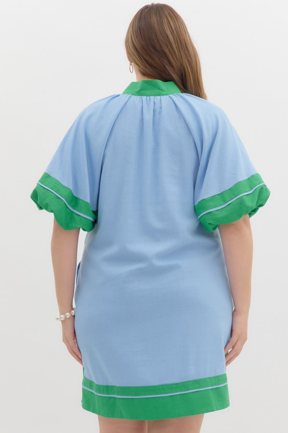 Curvy Sunday Chic Mini Dress (Blue)