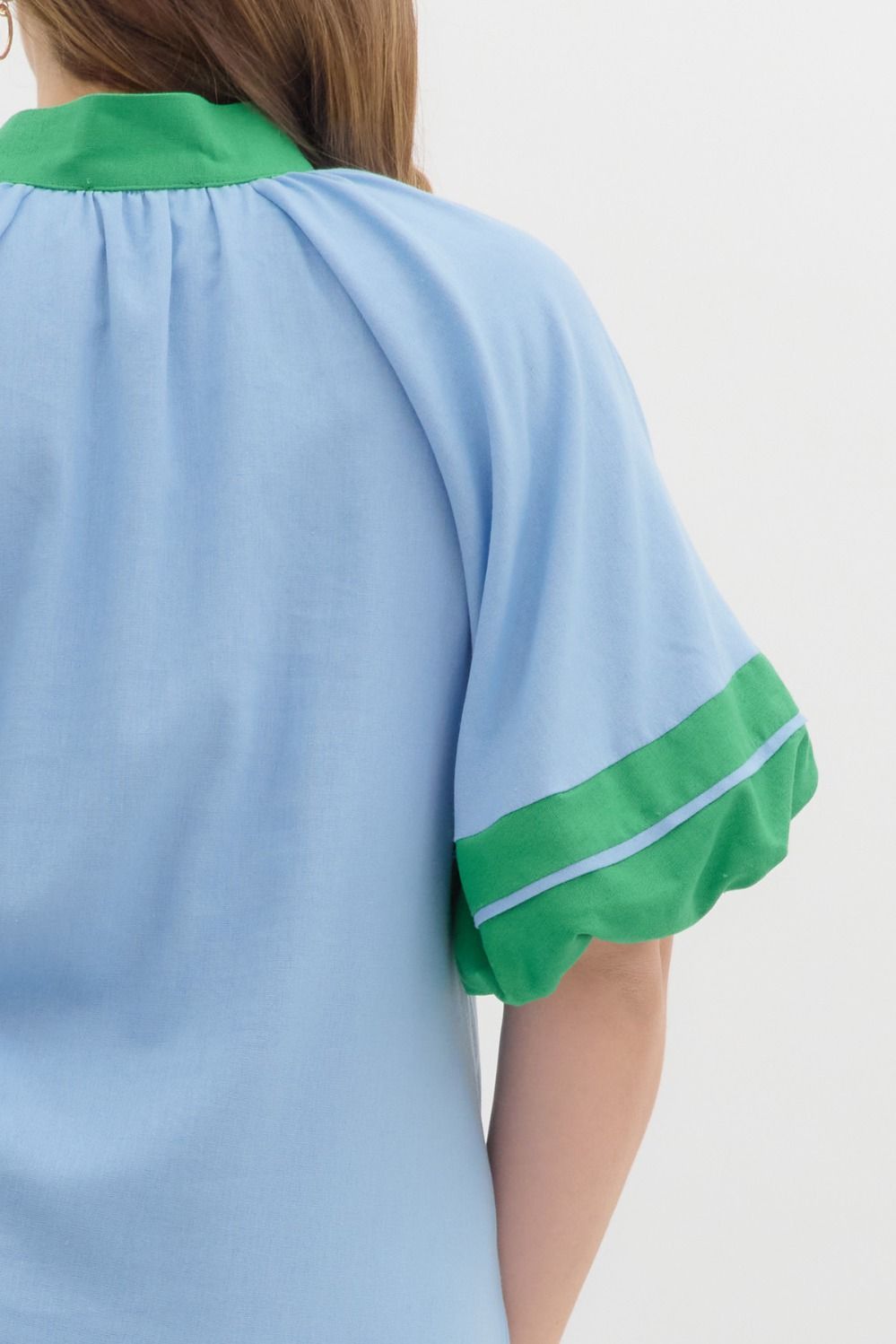 Curvy Sunday Chic Mini Dress (Blue)