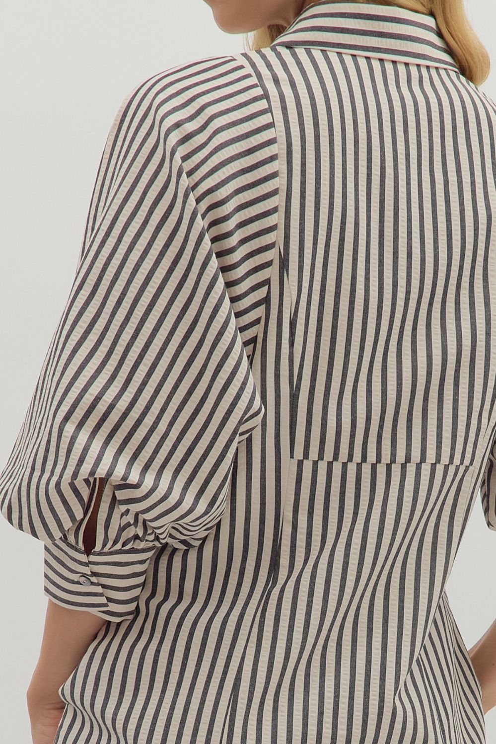 Sienna Striped Mini Dress - Black
