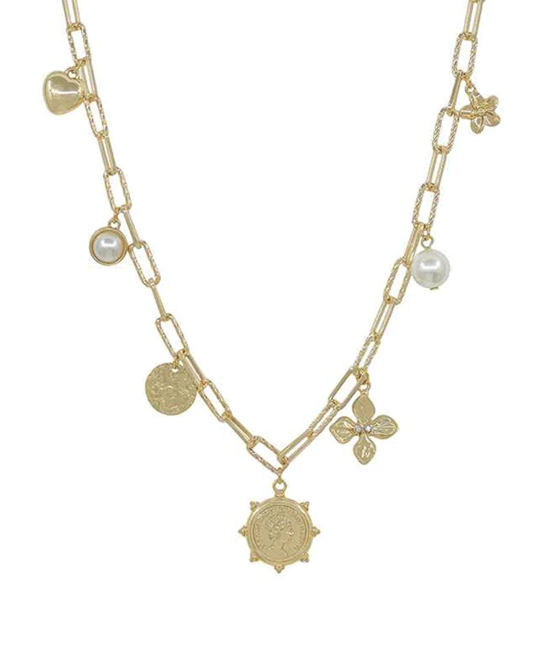 Poetic Charm Necklace - Gold