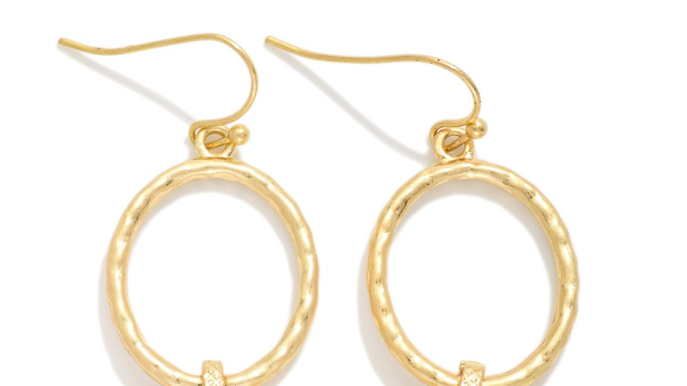 Drop The Hint Textured Circle Drop Earring