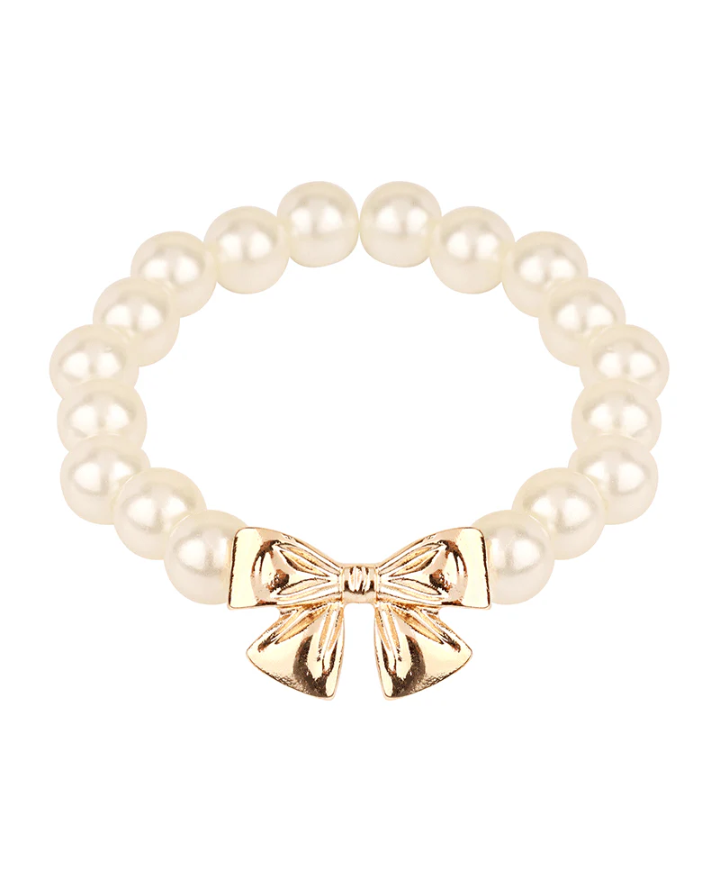 Delicate Bow Pearl Bracelet - Delta Swanky Girl