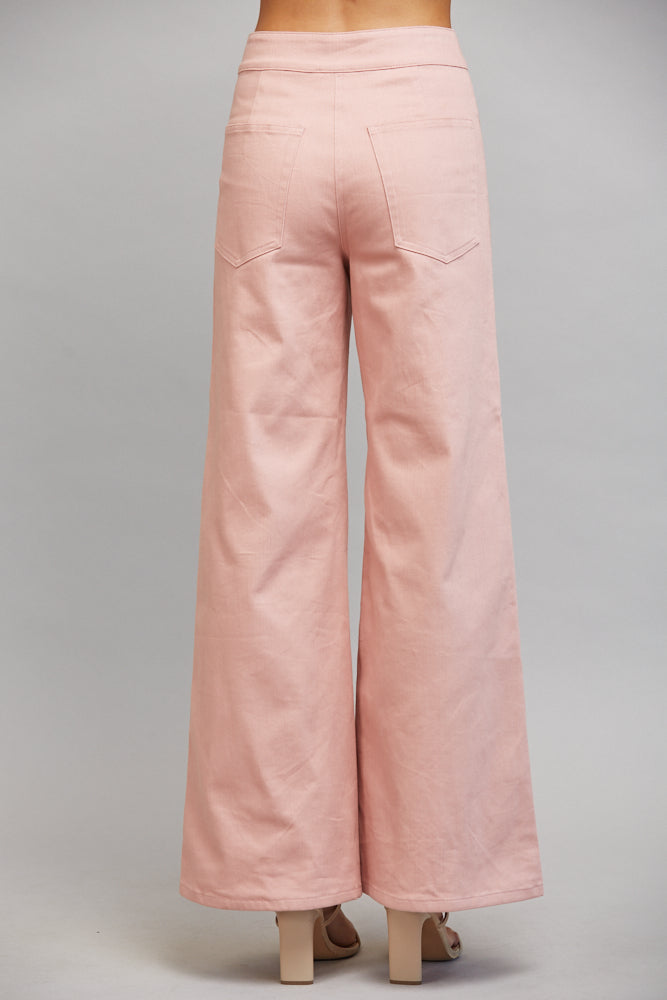 The Blush Hour Pants | Blush Pink High-Rise Flare Pants