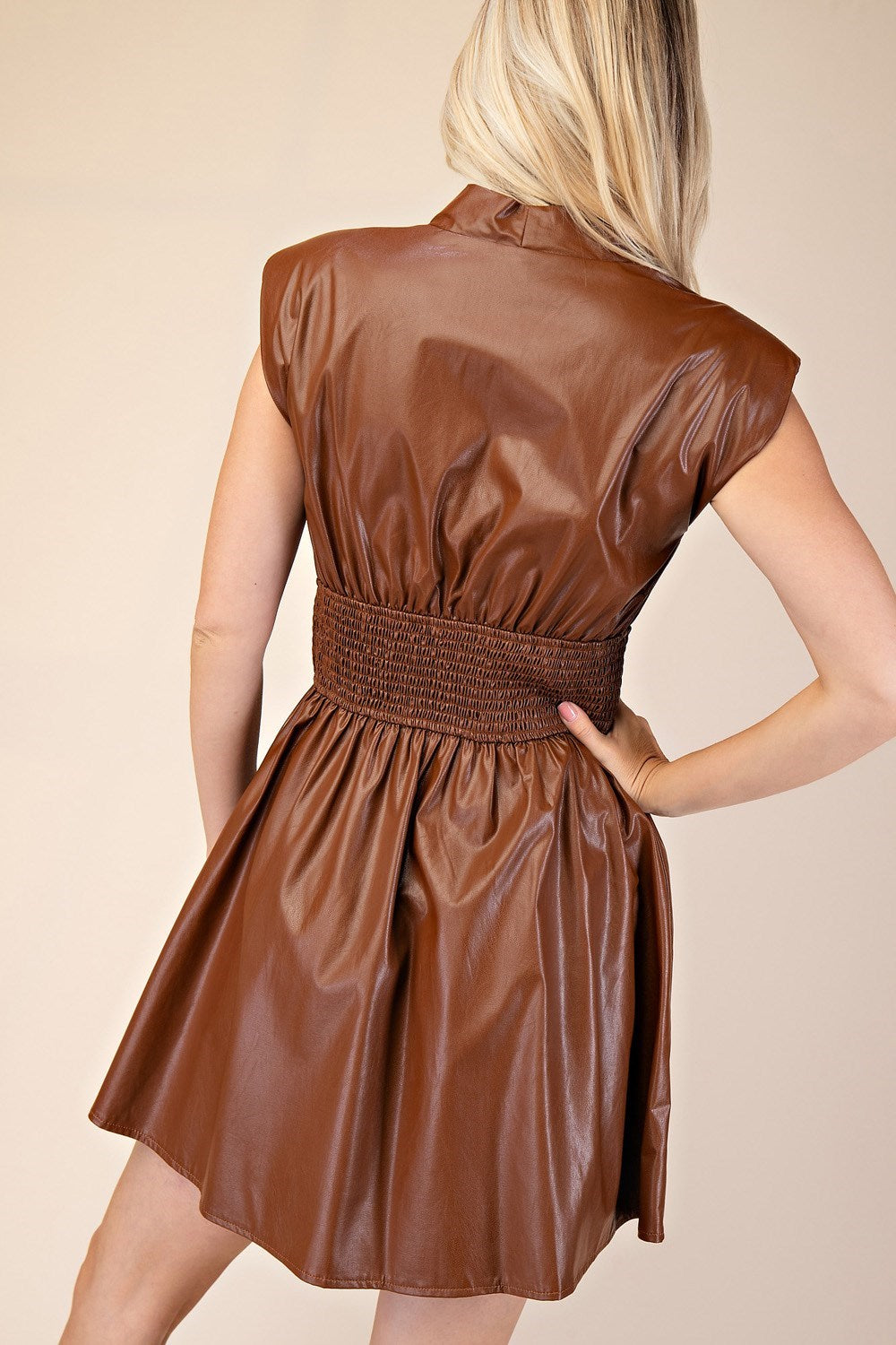 Ryder Chic Leather Dress (Brown)