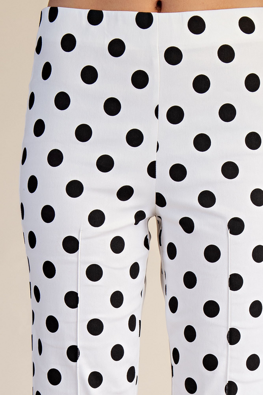 Spot On Chic Polka Dot Pants - White - Delta Swanky Girl