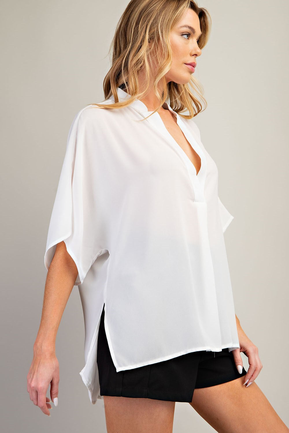 Irresistibly Chic Satin Top (White)