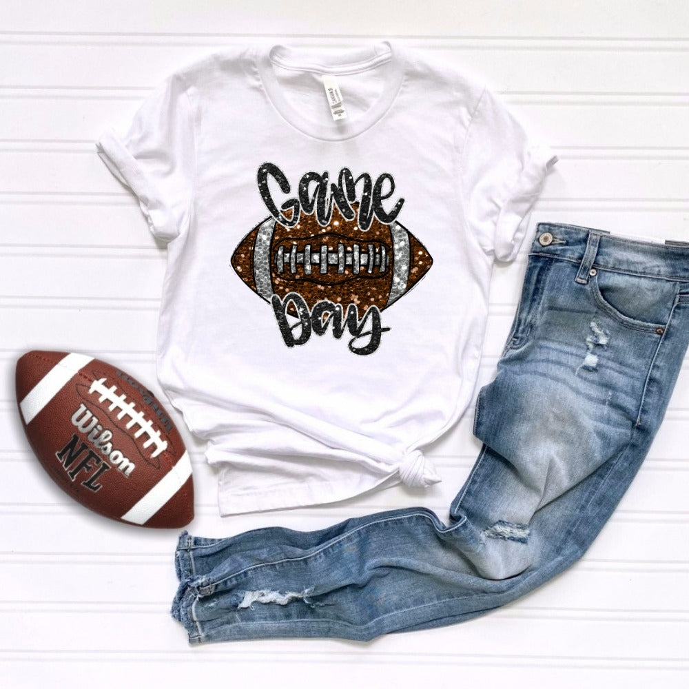 Gameday Glitter Graphic Tee (Football)