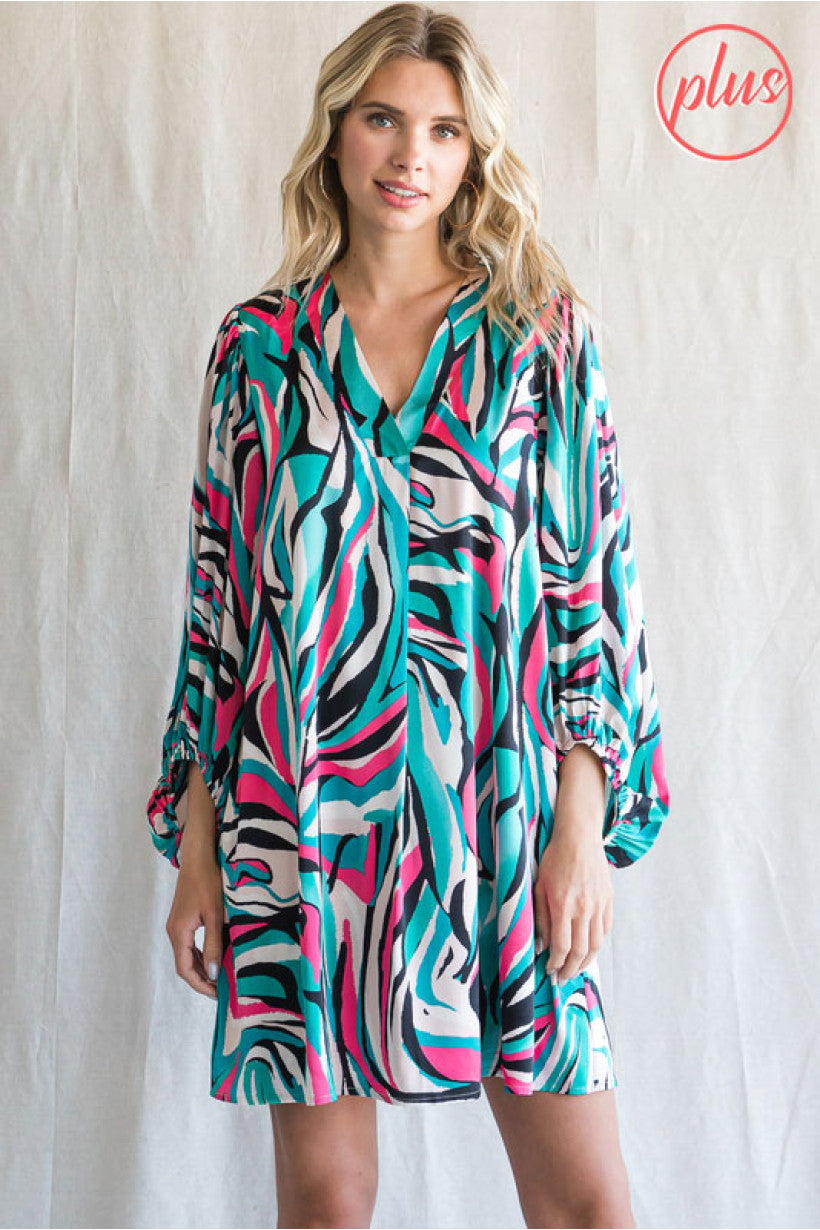 Curvy Teal On My Mind Dress