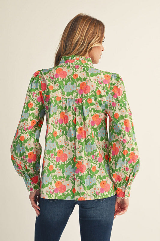 Victorian Vibes Floral Top - Cream