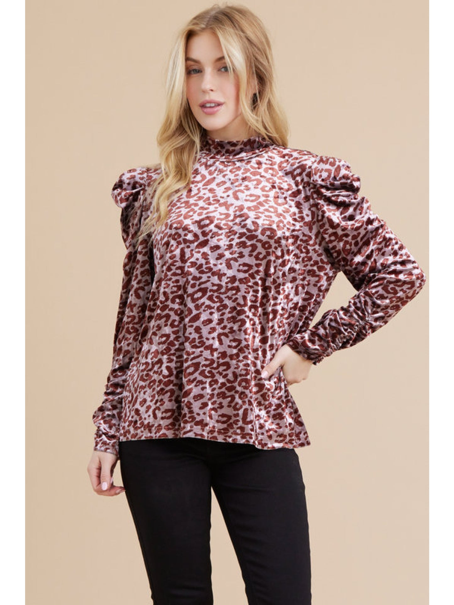 Zara Animal Print Velvet Top