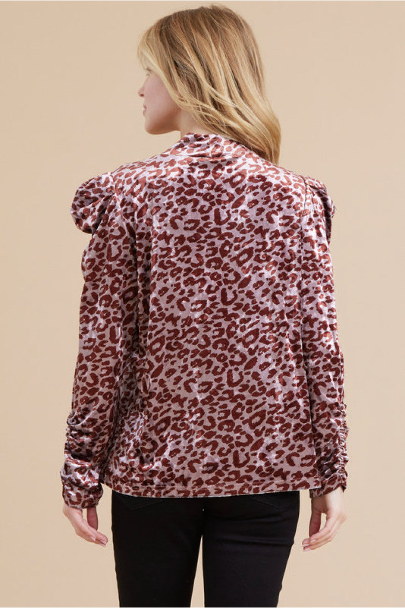 Zara Animal Print Velvet Top