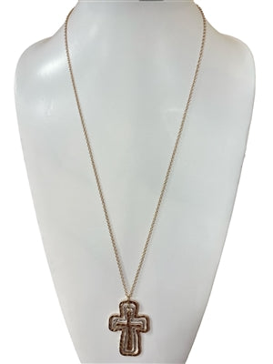 Triple Cross Necklace (Gold/Silver)