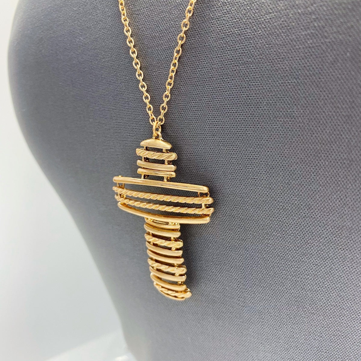 On The Rise Cross Necklace (Gold)